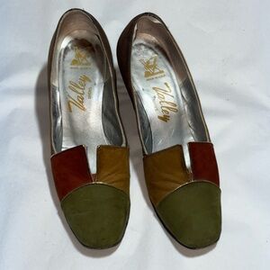 Valley Shoes‎ Vintagee color block suede slip on shoes Sz 5 1/2